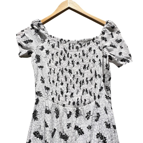 Maje Roseline Coquette Parisian Floral Smocked Back Square Neck Mini Dress Sz XS - Picture 13 of 13